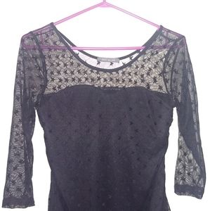 Suzy Shier sheer panel Black Star Top